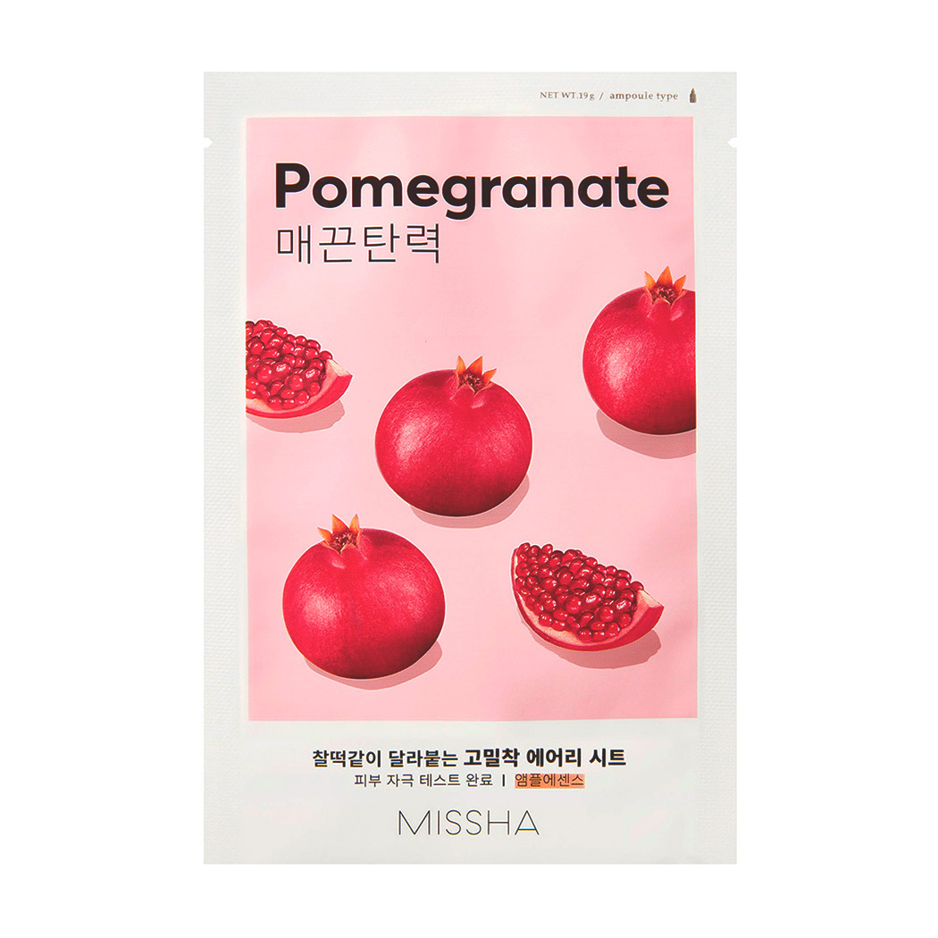 Тканинна маска для обличчя Missha Airy Fit Pomegranate Sheet Mask з екстрактом граната, 19 г