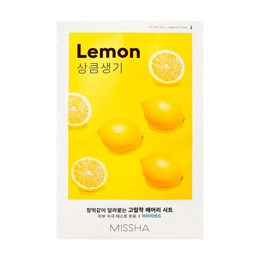 Тканинна маска для обличчя Missha Airy Fit Sheet Mask Lemon з екстрактом лимона, 19 г
