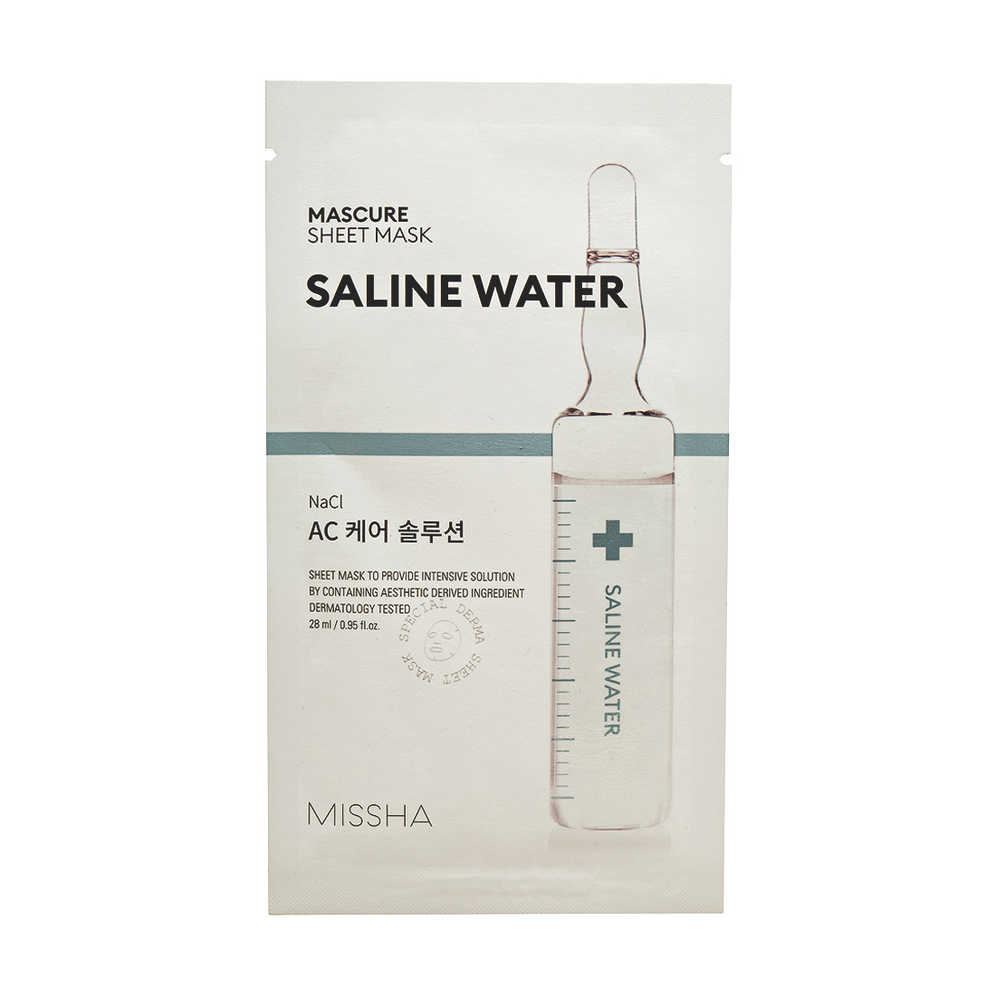 Тканинна маска для обличчя Missha Mascure AC Care Solution Sheet Mask Saline Water з екстрактом солоної води, 28 мл