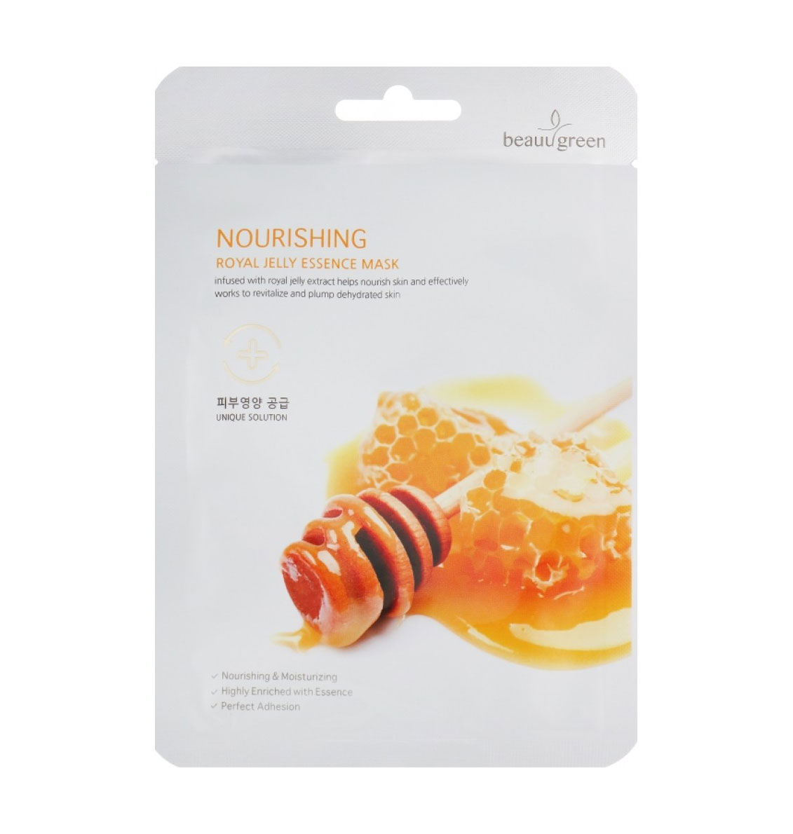 Живильна тканинна маска для обличчя BeauuGreen Nourishing Royal Jelly Essence Mask з маточним бджолиним молочком, 23 г