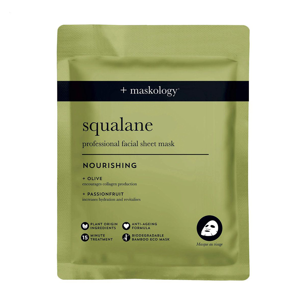 Живильна тканинна маска для обличчя Hive +Maskology Squalane Nourishing Professional Facial Sheet Mask зі скваланом, 22 мл